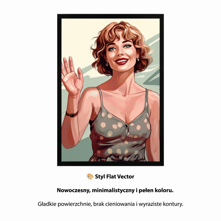 Portret ze zdjęcia Styl Flat Vector nowoczesna grafika wektorowa minimalistyczna i kolorowa