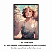 Portret ze zdjęcia Styl Manga Anime rysunek w japońskiej kresce postać z komiksu