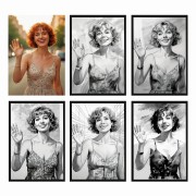Zestawienie 5 stylów artystycznych portretów ze zdjęcia kolekcja Monochrome w czarnych ramach JASZCZ ART