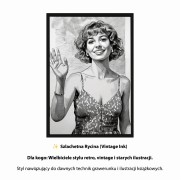 Portret ze zdjęcia Szlachetna Rycina rysunek tuszem w stylu vintage stary grawerunek