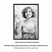 Portret ze zdjęcia Szkic Techniczny nowoczesny rysunek geometryczny cienkopisem do loftu