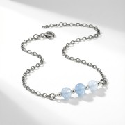 Bransoletka srebro oksydowane z akwamarynem styl vintage przyciemniane srebro i niebieskie kamienie