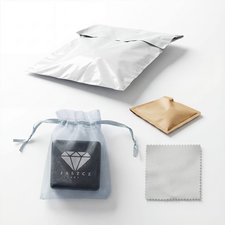 Biżuteria zapakowana na prezent czerwona kokardka i pudełko ozdobne gotowy upominek JASZCZ ART