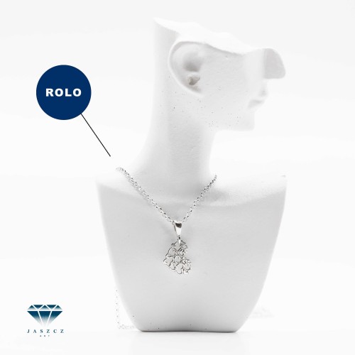 Naszyjnik damski z ażurową zawieszką „Serce w sercu” – klasyczne srebro 925 lub srebro 925 pozłacane czystym złotem