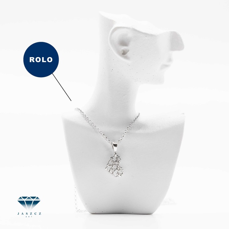 Naszyjnik damski z ażurową zawieszką „Serce w sercu” – klasyczne srebro 925 lub srebro 925 pozłacane czystym złotem