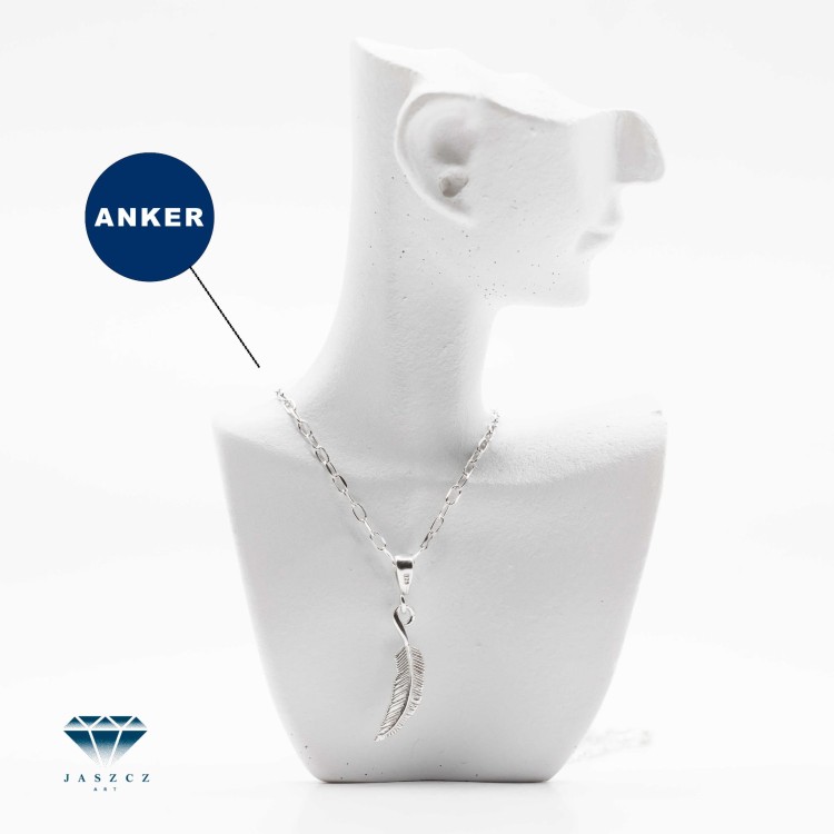 Naszyjnik damski z zawieszką „Piórko” – klasyczne srebro 925 lub srebro 925 pozłacane czystym złotem