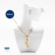 Naszyjnik damski z zawieszką „Piórko” – klasyczne srebro 925 lub srebro 925 pozłacane czystym złotem