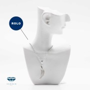 Naszyjnik damski z zawieszką „Piórko” – klasyczne srebro 925 lub srebro 925 pozłacane czystym złotem