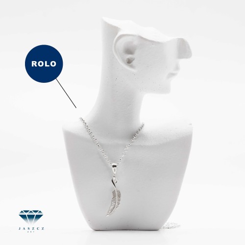 Naszyjnik damski z zawieszką „Piórko” – klasyczne srebro 925 lub srebro 925 pozłacane czystym złotem